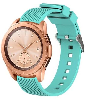 Everyday Crate Samsung Galaxy Watch 5 Silicone Watch Band 20mm Vertical Grain Adjustable Replacement Strap mint Green