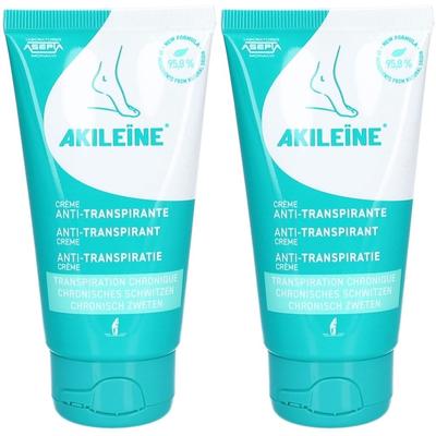 Akileine Anti-Transpirant Fußcreme 2x 2x75 ml Creme
