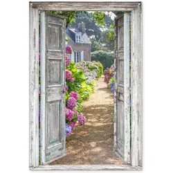 GARTENPOSTER Durchblick - Hortensie - Blumen Bild 120x180 cm