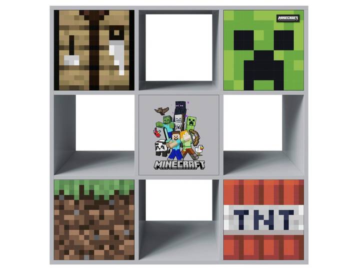 Regal Minecraft ca. 90x90x30 cm Grau