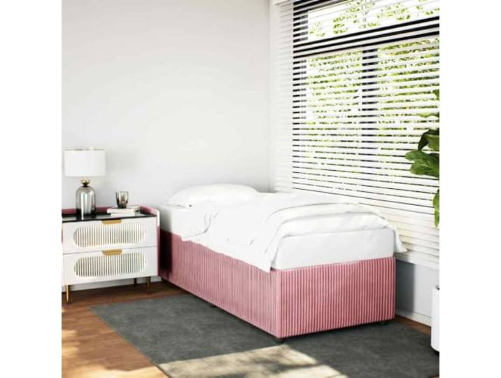 RJPLMFV Bettgestell, Velours, Rosa, 80 x 200 cm, ohne Matratze Mit Lattenrosten, robusten Füßen, weichem Stoff, Lattenrost-Design für Schlafzimmer