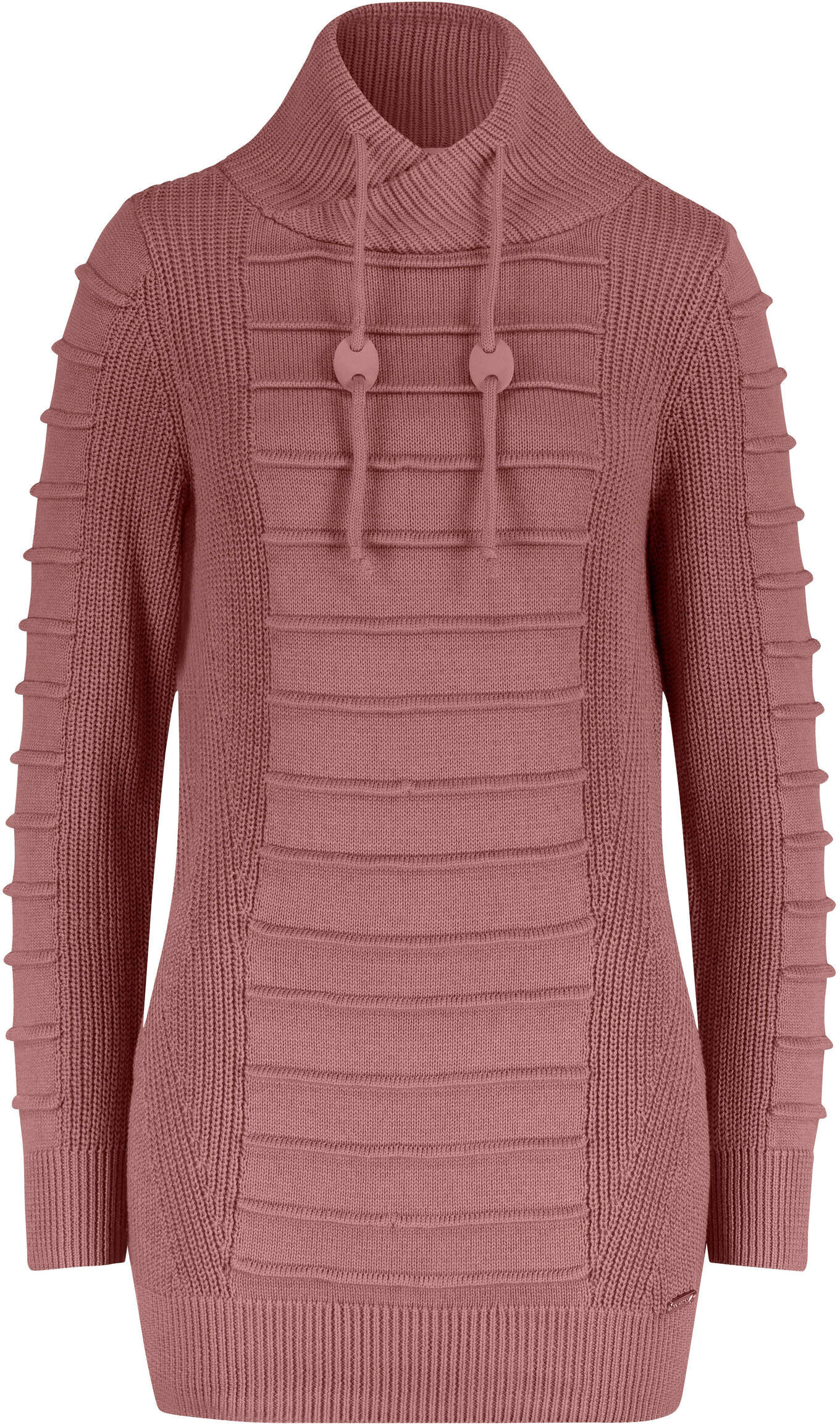 Strickpullover WITT "Longpullover Longpullover mit Struktur-Partien", Damen, Gr. 46, rosenholz, Strick, , Sportlich, Pullover Strickpullover