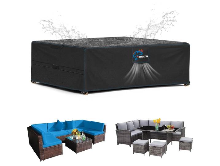 Schutzhülle für Gartenmöbel 200x100x74cm 420D Oxford Stoff Wasser- & Winddicht