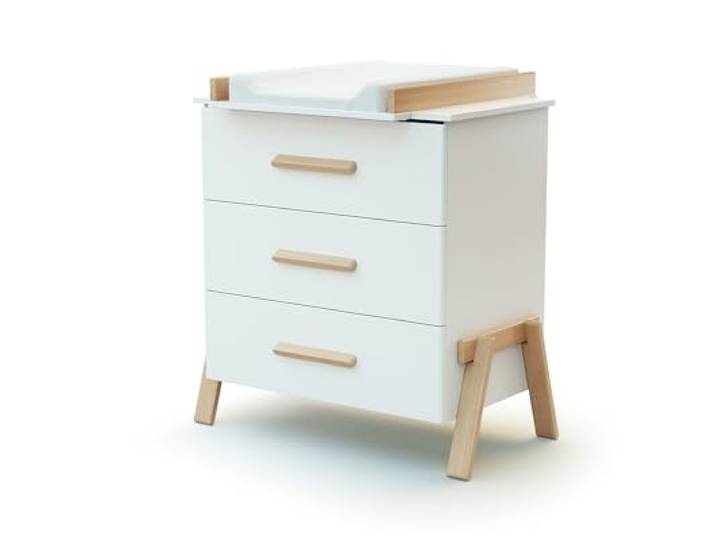 AT4 - Canaille Wickelkommode mit 3 Schubladen 87 x 66 x 94 cm Beine aus massivem Holz