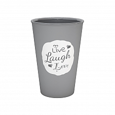ORNAMIN Becher - Live Laugh Love - 400ml - grau 305798