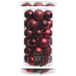 Christmas Decorations 37 Weihnachtskugeln 6cm Kunststoff Christbaumkugeln Christbaumschmuck bordeaux