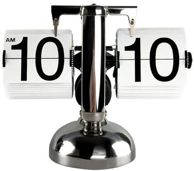 Uplift Picks Modern Automatic Retro Flip Clock With 12H 24H Display single White (12h)