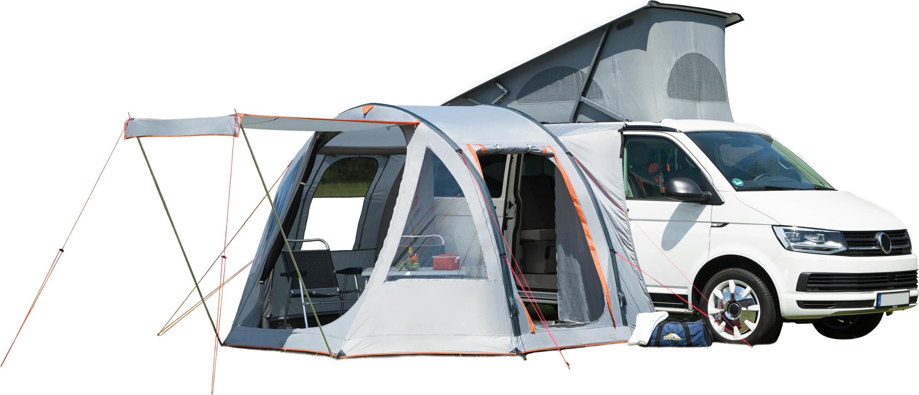 DWT Buszelt Picco Air 320 x 150+100 cm (BxT) - freistehendes Mobilzelt - leichtes Air-In Luft-Vorzelt für Camper Vans inkl. Abspannmaterial und Luftpumpe - für Reisecamping