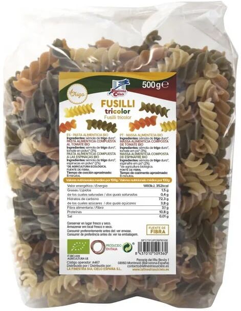La Finestra Sul Cielo FUSILLI TRICOLOR BIO 500g