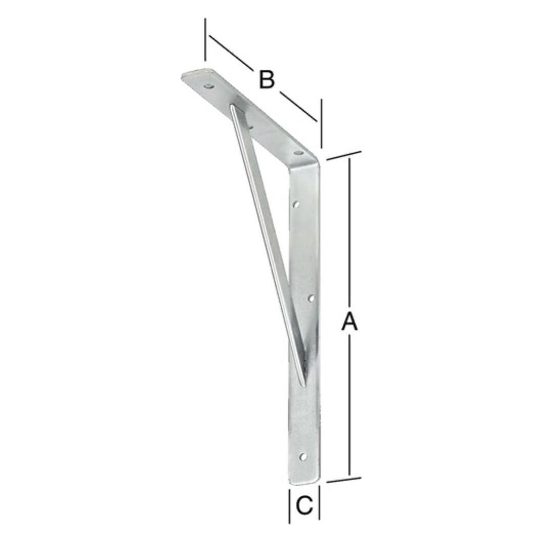 Vormann Stegkonsole L.400mm H.250mm B.30mm S.4mm verz.Trgf.250kg (1 Stk.) (000159400Z)