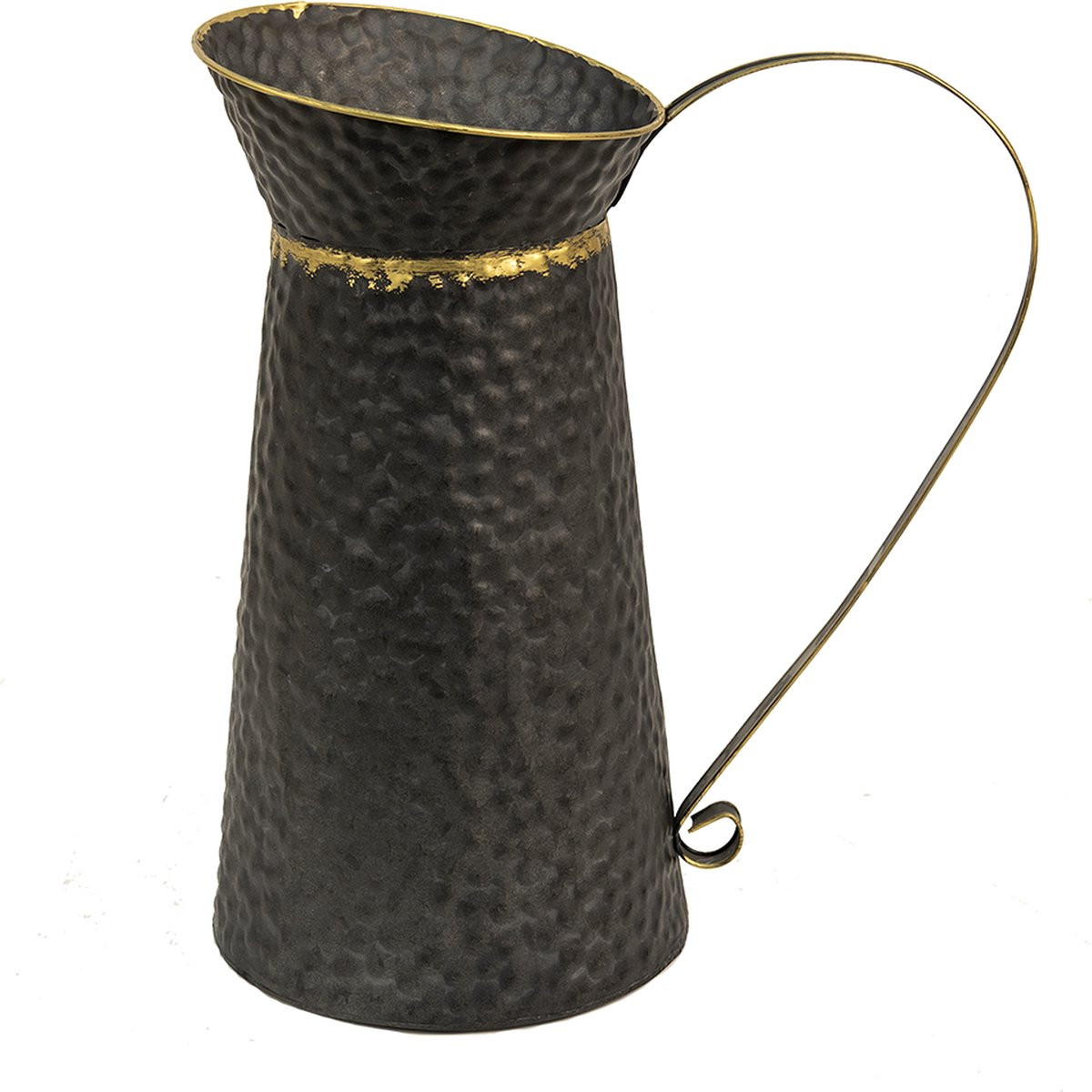 Clayre & Eef Decoratie Kolenkit XL Grijs IJzer Rond, B/D/H: 40 x 23 x 47 cm