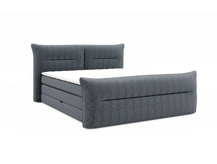 Boxspringbett ELANI dunkelgrau 180x200cm halbfest