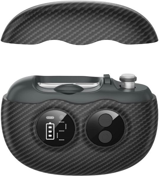 INF Multifunktionaler elektrischer Nagelknipser (Carbonfaser) - USB-C wiederaufladbarer, leiser Nageltrimmer mit LED und Schwarz