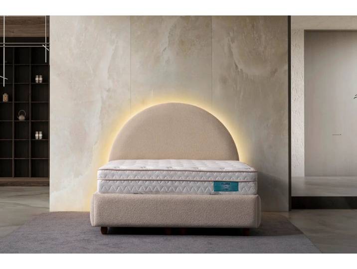 Bermo Home Bettgestell Nool (Set, Nool Boxspring-Bettgestell inkl. LED-Bogenkopfteil), indirekter LED-Hintergrundbeleuchtung