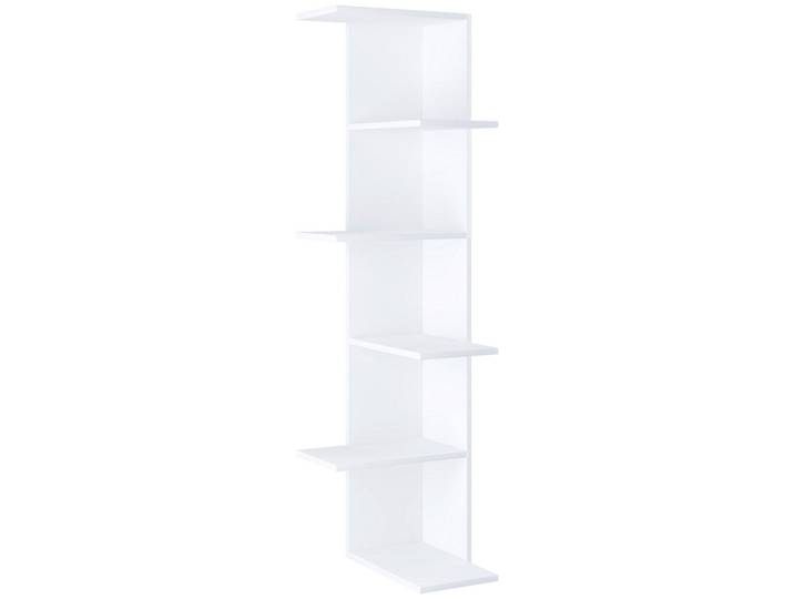 Mid.you Eckregal Balos, Weiß, 4 Fächer, 37x140x37 cm, stehend, hängend, Wohnzimmer, Regale, Eckregale