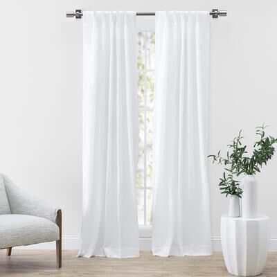 Ricardo Serene Premium Linen-Cotton Pinch Pleat Curtain Pair W Back Tabs
