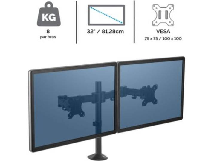 Fellowes - Support Écran Pc Support Reflex Double
