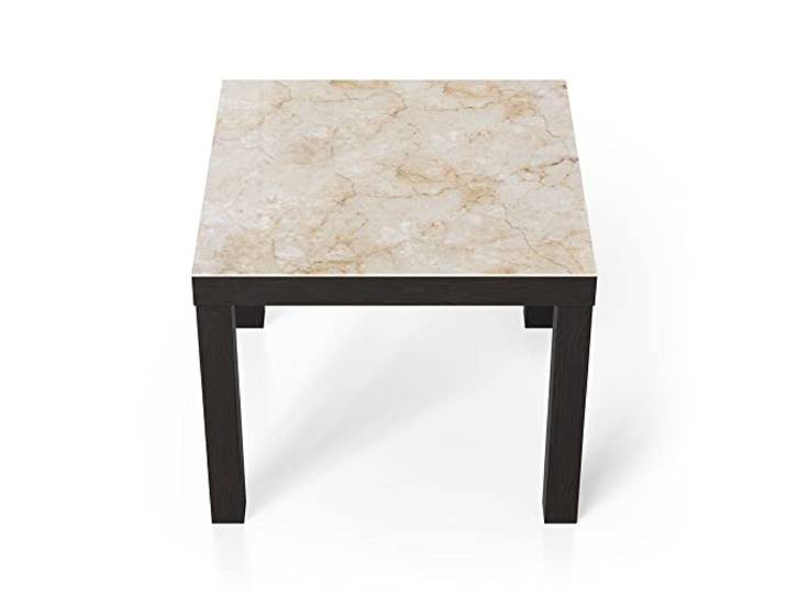 DEQORI Glastisch schwarz klein 55x55 cm Motiv Miteinander verschmolzen ausgefallener Beistelltisch aus Glas Hochglanz Couchtisch fürs Wohnzimmer moderner Couch Tisch mit Design