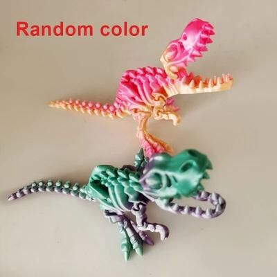 Useful Little Things 3D Printed Articulated Dragon Skeleton Fidget Toy random Color 5.91 In