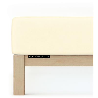 Spannbettlaken SCHLAFGUT "Soft Contact", gelb (gelb light), L:200cm, Feinbiber, Obermaterial: 100% Baumwolle, Bettlaken, Spannbettlaken, 100% Bio Baumwolle
