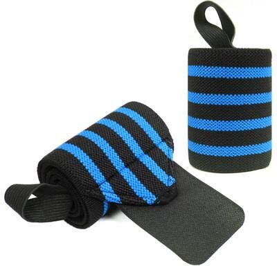 Uplifted Goods Professional Weightlifting Wrist Support And Wrap Set 1 Pair light Blue