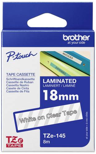 Brother TZe TZe-145 Bandfarbe: Transparent Schriftfarbe:Weiß 18 mm 8 m
