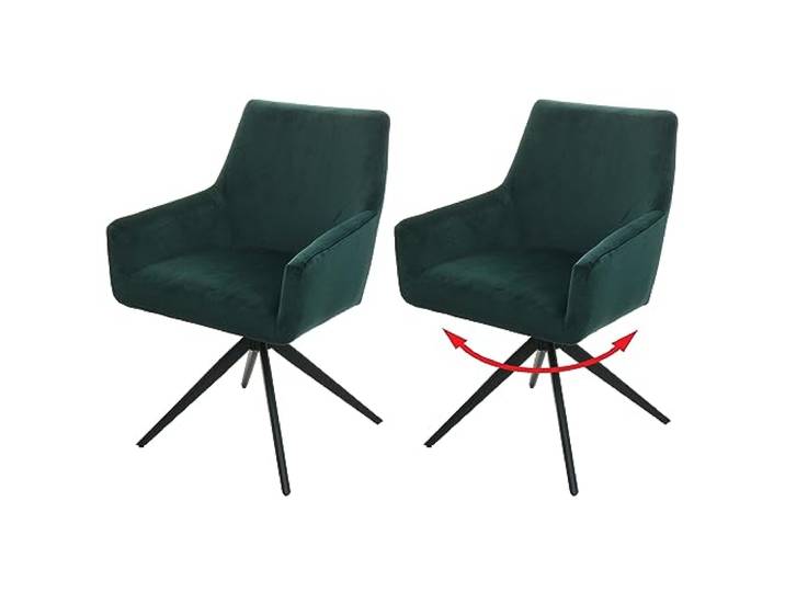 Mendler 2er-Set Esszimmerstuhl HWC-L91 Stoff - grün