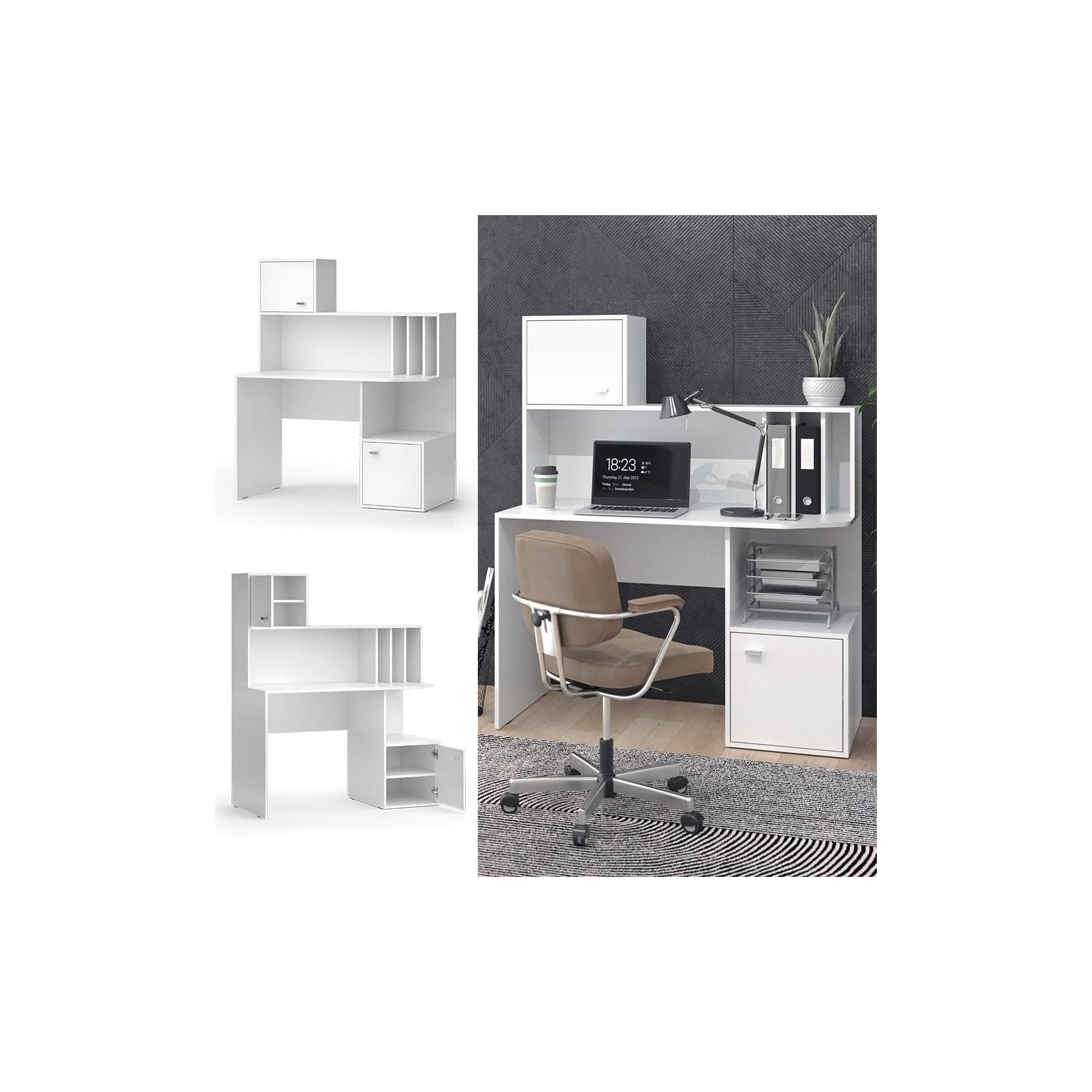 Vicco Schreibtisch Alwin Weiß 115 x 55 cm mit 2 Türen