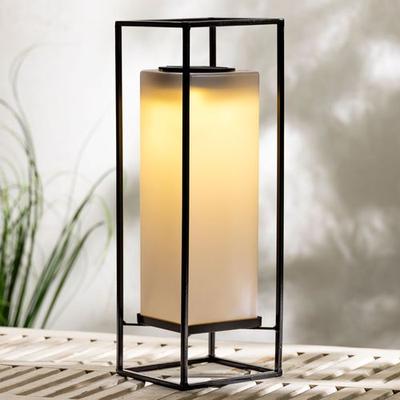 The Gerson Companies Parker LED Solar Lantern Black , Black