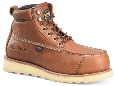 "Carolina Staple Gun 6"" Soft Toe Wedge (Men's) Work in Russet, Size 12 D, Leather"