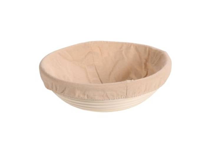 KESPER Panier à fermentation/panier à pain avec doublure en textile\, matériau : rotin\, dimensions : Ø 25 x H 8 cm\, couleur : naturel 19731