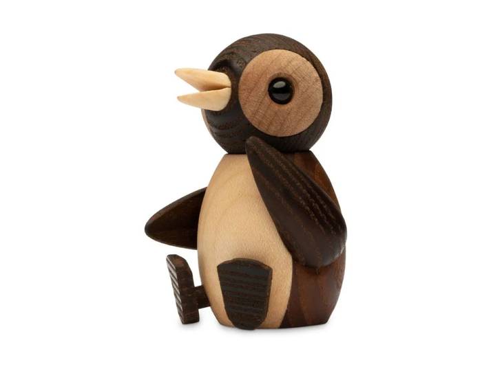 Spring Copenhagen Décoration Snow Pingouin 7 cm Marron