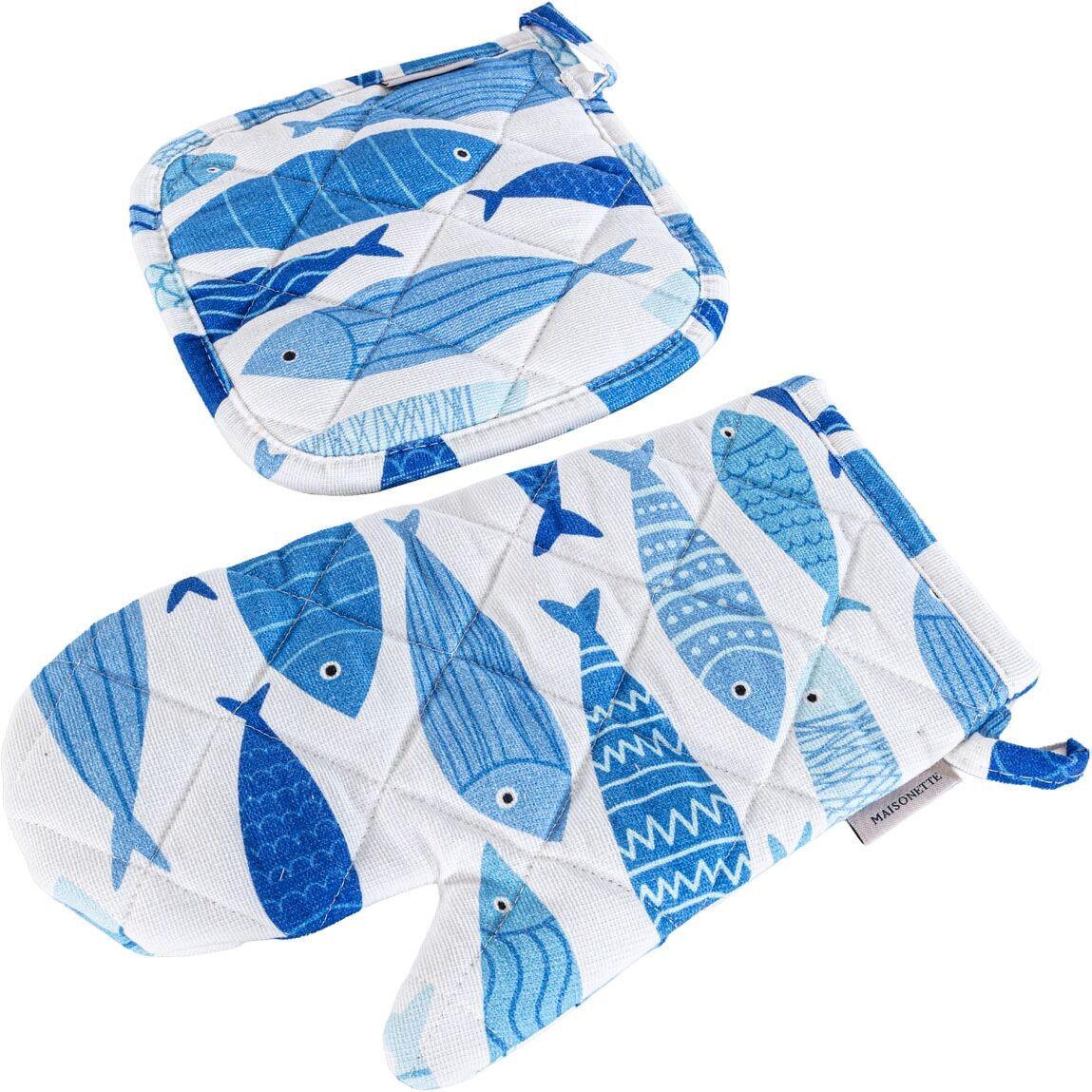 Topflappen EGERIA "Küchen Set Marin", weiß, B:20cm L:20cm, Obermaterial: 100% Baumwolle, Topflappen, Topflappen weiß Einheitsgröße