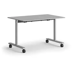 Mobiler Schreibtisch MATCH, 120x80 cm, graues Metallgestell, grau