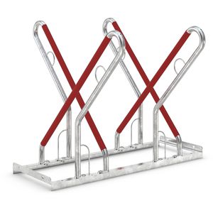 WSM Fahrradständer 0514 XBF, Bodenmontage / freistehend, Anlehnparker, beidseitig, Breite 108cm, für 4 Fahrräder