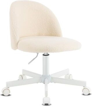 No Teddy Velvet Liftable Swivel Office Chair Makeup Chair with Wheels