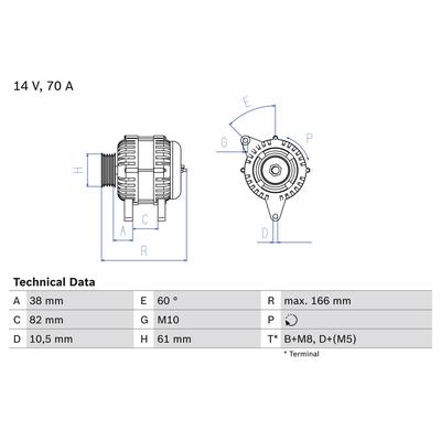BOSCH Generator 0 986 039 550 für VW