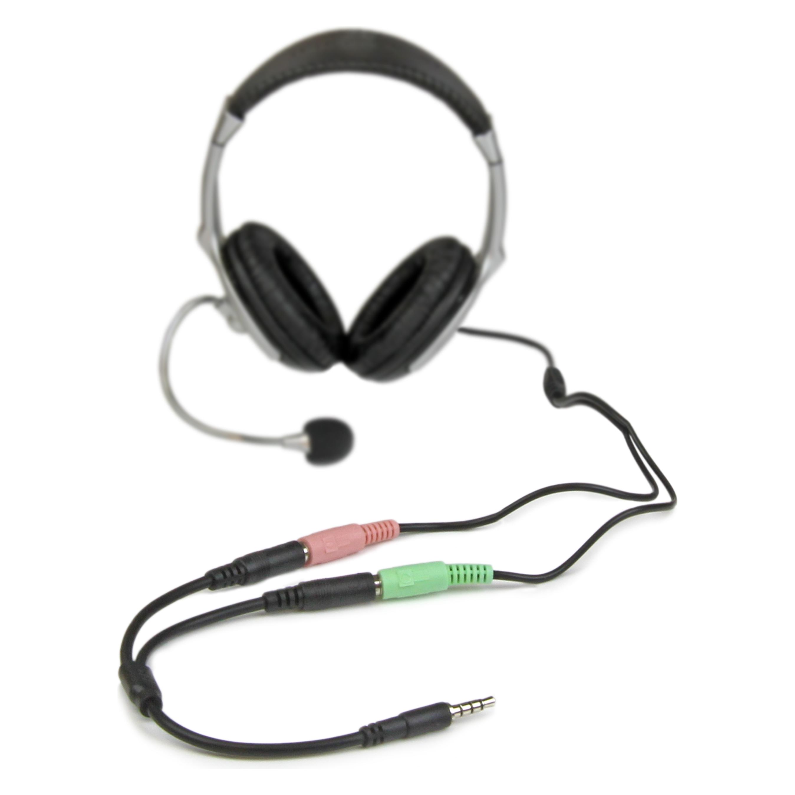 StarTech 3,5mm Klinke Audio Y-Kabel - 4 pol. auf 3 pol. Headset Splitter (0.20 m) (MUYHSMFF)