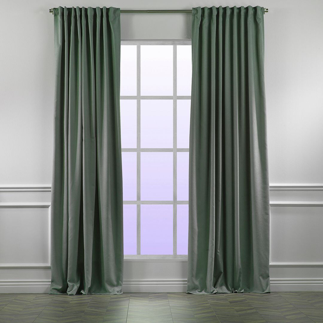 Noine Home Deco Room Darkening Single Curtain Panel Leaf Green 260cm Width x 145cm Drop