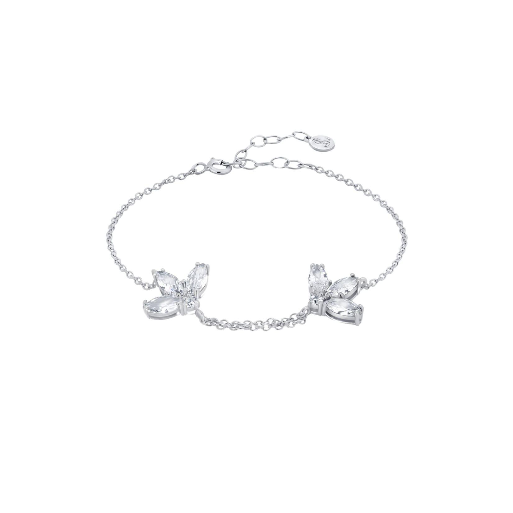LEIS Armband 925 Sterling Silber rhodiniert Glänzend Blume Zirkonia weiß
