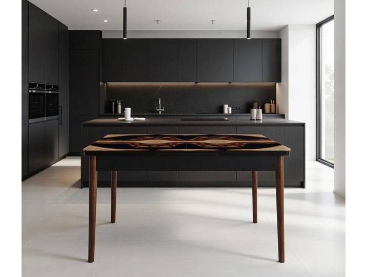 JVmoebel Esstisch Esstisch Esszimmer Holz Schwarz Braun Rechteckig Stilvoll Tisch Neu, Made in Europa