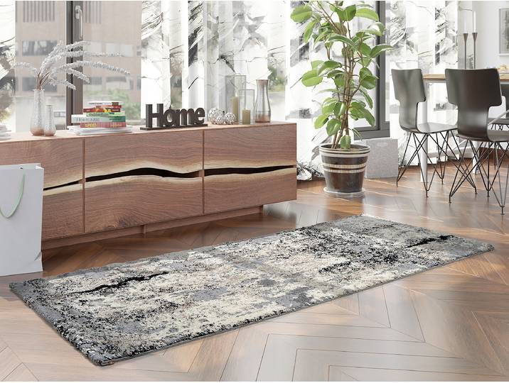 Läufer Echo Stream 80 x 250cm Grau/Beige/Beige/Hellgrau