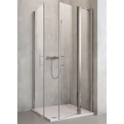 Profi  Line  Duschkabine  Pendeltür  mit  festem  Seitenteil  (R)  und  Seitenteil  800x800mm