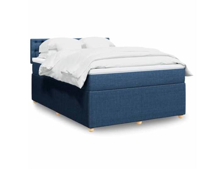 RJPLMFV Lattenrost mit Matratze, Blau, 140 x 190 cm, Stoff Individuelle Taschenfedern, abnehmbarer Bezug, waschbar, individuelle Unterstützung, reduziert Bewegungen