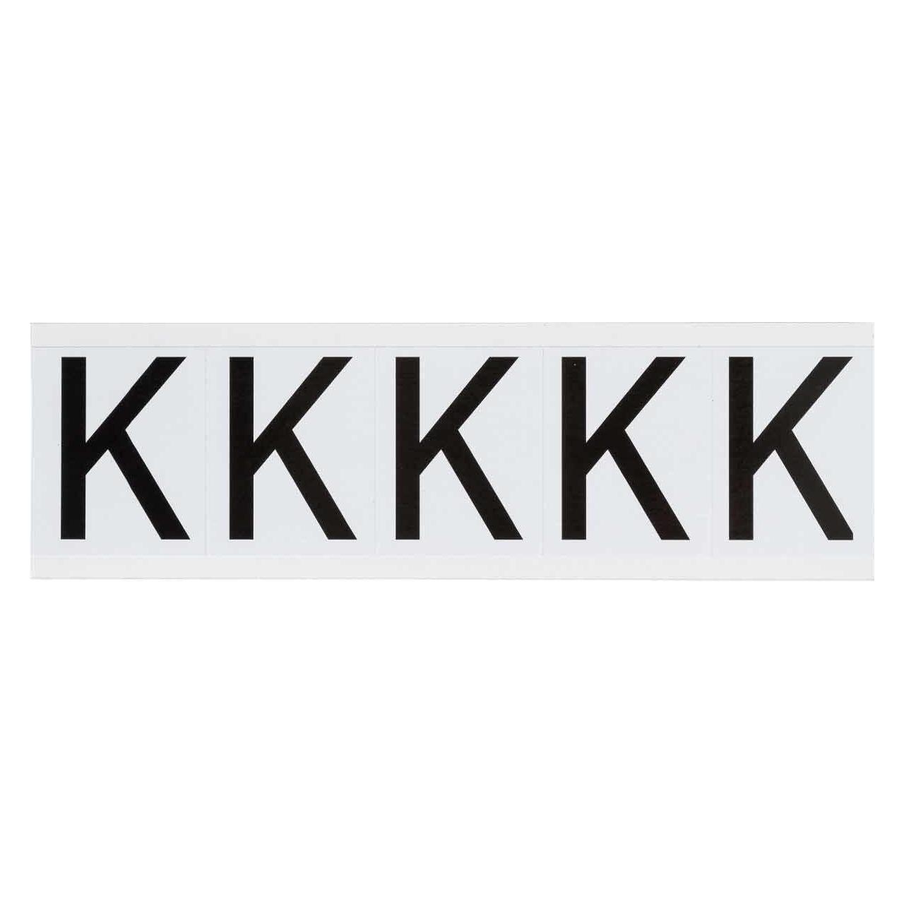 Brady 9714-K, B-946, Vinyl, Schwarz auf Weiss, Beschriftung: K, 46 x 57mm, Schrifthöhe 49mm(25 K. á (9714-K)