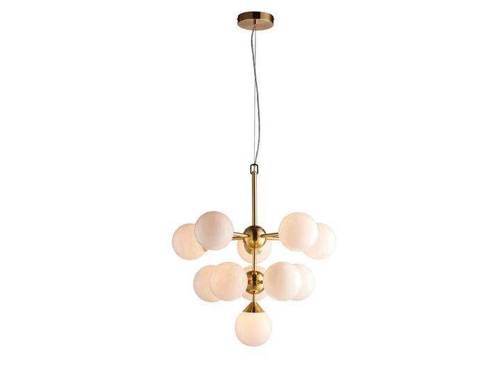 Hängeleuchte Oscar, Messingfarben, Metall, herzförmig, 72-202 cm, Europäischer Sicherheitsstandard, LED-Leuchtmittel austauschbar, Lampen & Leuchten, Innenbeleuchtung, Hängeleuchten, Pendelleuchten