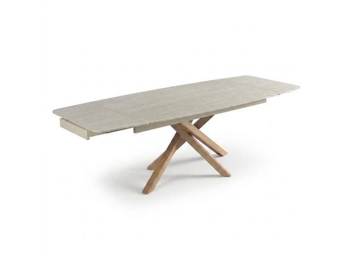 JVmoebel Esstisch Esstisch Beige Holzoptik Metall Innenausstattung Moderner Stil Trend, Made in Europa