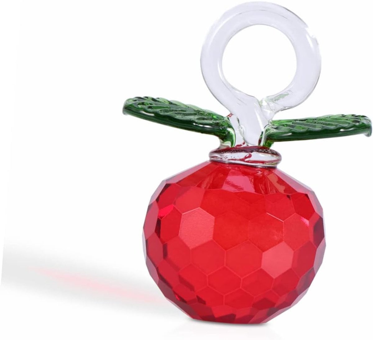 Rood Kristallen Beeldje - Glas Papiergewicht - Bureau Decoratie - 4 x 5,5 cm
