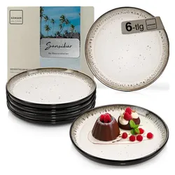Sänger Geschirr Dessertteller Set, Teller, Grau
