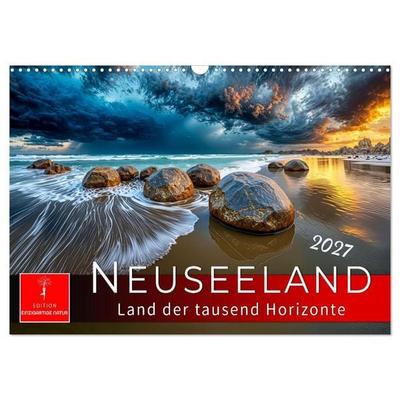Neuseeland - Land der tausend Horizonte (Wandkalender 2027 DIN A3 quer), CALVENDO Monatskalender